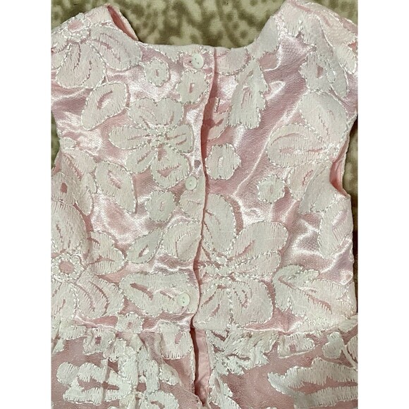 Girls Pink Dress White Lace Overlay Size 3T Tulle Lined Nannette Sleeveless - Picture 10 of 14